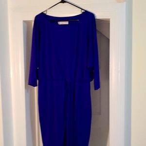 TRINA TURK sz12 Asymmetrical electric  purple draped dress